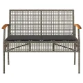 Banc de jardin avec coussin gris résine tressée et acacia