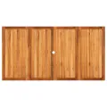 Table de jardin gris 180x90x75 cm résine tressée et bois acacia