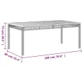 Table de jardin gris 180x90x75 cm résine tressée et bois acacia