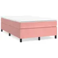 cadre de lit avec matelas rose 120x190 cm velours