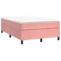 cadre de lit avec matelas rose 120x190 cm velours