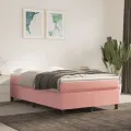 cadre de lit avec matelas rose 120x190 cm velours