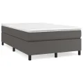 cadre de lit avec matelas gris 120x190 cm similicuir