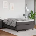 cadre de lit avec matelas gris 120x190 cm similicuir
