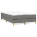 cadre de lit avec matelas gris foncé 120x190cm tissu