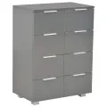 Buffet Gris brillant 60x35x80 cm Aggloméré