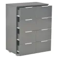 Buffet Gris brillant 60x35x80 cm Aggloméré