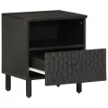 Tables de chevet 2 pcs noir 40x33x46 cm bois de manguier solide