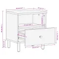Tables de chevet 2 pcs noir 40x33x46 cm bois de manguier solide