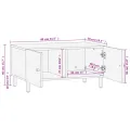 Table basse noir 80x50x40 cm bois massif de manguier