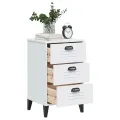 Table de chevet VIKEN blanc bois de pin solide