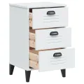Table de chevet VIKEN blanc bois de pin solide