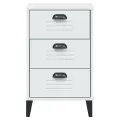 Table de chevet VIKEN blanc bois de pin solide