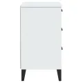 Table de chevet VIKEN blanc bois de pin solide
