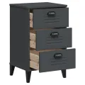 Table de chevet VIKEN gris anthracite bois de pin solide