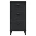 Table de chevet VIKEN noir bois de pin solide