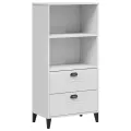 Bibliothèque VIKEN blanc 60x35x123 cm bois massif de pin