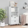 Bibliothèque VIKEN blanc 60x35x123 cm bois massif de pin
