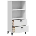Bibliothèque VIKEN blanc 60x35x123 cm bois massif de pin