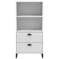 Bibliothèque VIKEN blanc 60x35x123 cm bois massif de pin