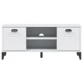 Banc à chaussures VIKEN blanc 106x35x45 cm bois massif de pin