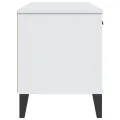 Banc à chaussures VIKEN blanc 106x35x45 cm bois massif de pin