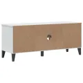 Banc à chaussures VIKEN blanc 106x35x45 cm bois massif de pin