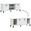 Banc à chaussures VIKEN blanc 106x35x45 cm bois massif de pin