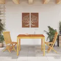 Table à manger de jardin 110x110x75 cm bois d'acacia massif