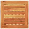Table de jardin beige 40x40x42 cm résine tressée et bois acacia