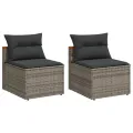 Canapés de jardin sans accoudoirs avec coussins 2 pcs gris