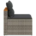 Canapés de jardin sans accoudoirs avec coussins 2 pcs gris