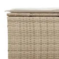 Canapé de jardin avec coussins 3 places beige résine tressée