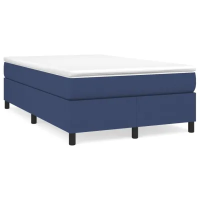 cadre de lit avec matelas bleu 120x190 cm tissu