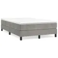 cadre de lit et matelas gris clair 120x190cm velours