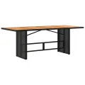 Table de jardin avec dessus en bois d'acacia noir 190x80x74 cm