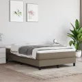 cadre de lit avec matelas taupe 120x190 cm tissu