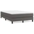 cadre de lit avec matelas gris 120x190 cm similicuir