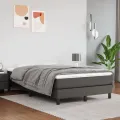 cadre de lit avec matelas gris 120x190 cm similicuir