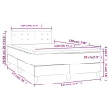 cadre de lit matelas et LED noir 120x190 cm tissu
