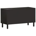 Meuble TV noir 80x31x46 cm bois massif de manguier