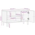 Meuble TV noir 80x31x46 cm bois massif de manguier