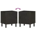 Table de chevet noir 40x33x46 cm bois de manguier solide