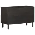 Meuble TV noir 70x33x46 cm bois massif de manguier