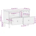 Meuble TV noir 70x33x46 cm bois massif de manguier