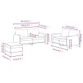 Ensemble de canapés 3 pcs avec coussins gris foncé velours