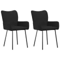 Chaises à manger lot de 2 noir tissu