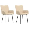 Chaises à manger lot de 2 crème tissu