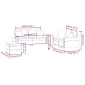 Ensemble de canapés 3 pcs avec coussins gris foncé velours