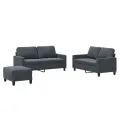 Ensemble de canapés 3 pcs avec coussins Gris foncé Velours